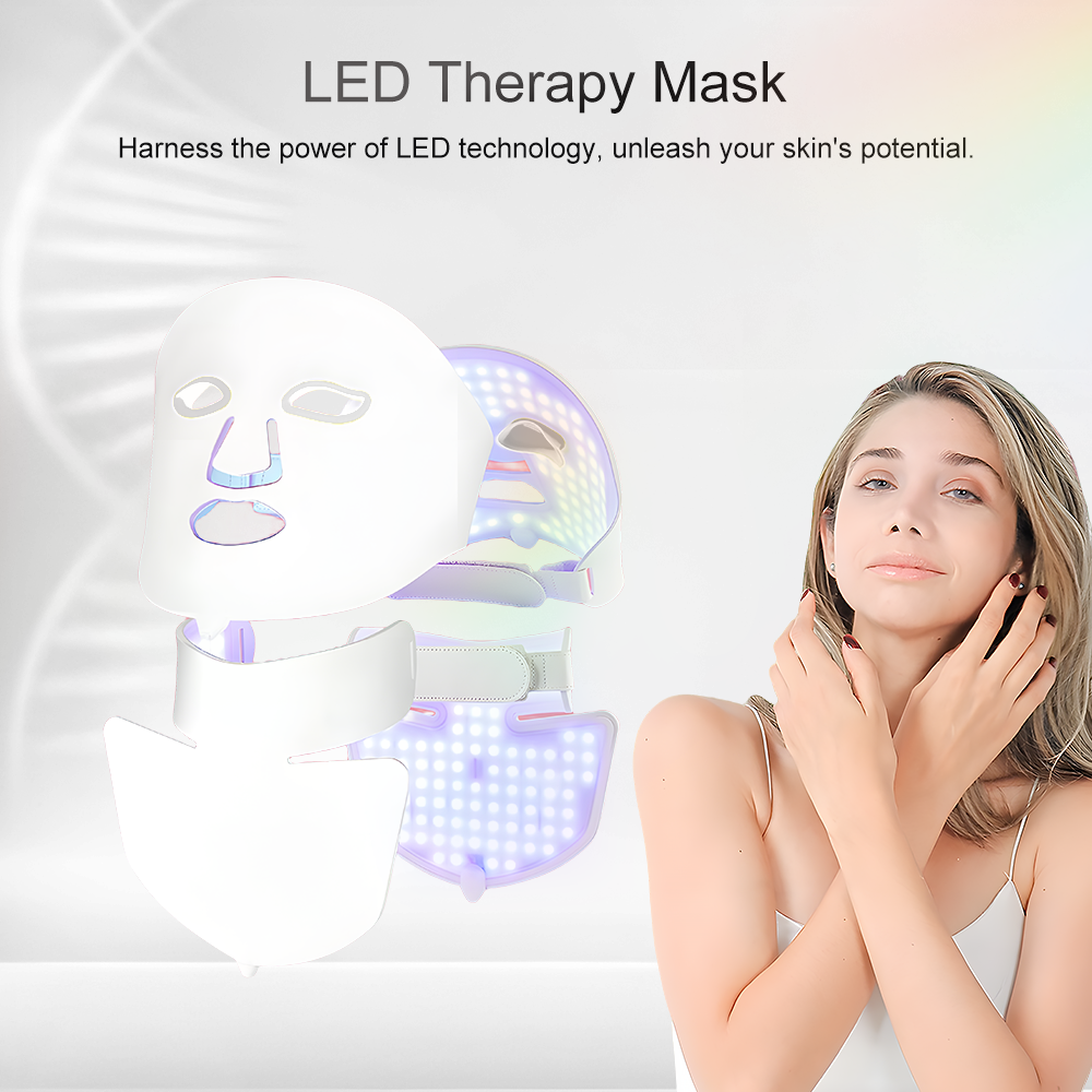 LED Face Mask Light Therapy Skin Beauty Machine for Removal Wrinkle Anti Aging Anti-Acne with Face