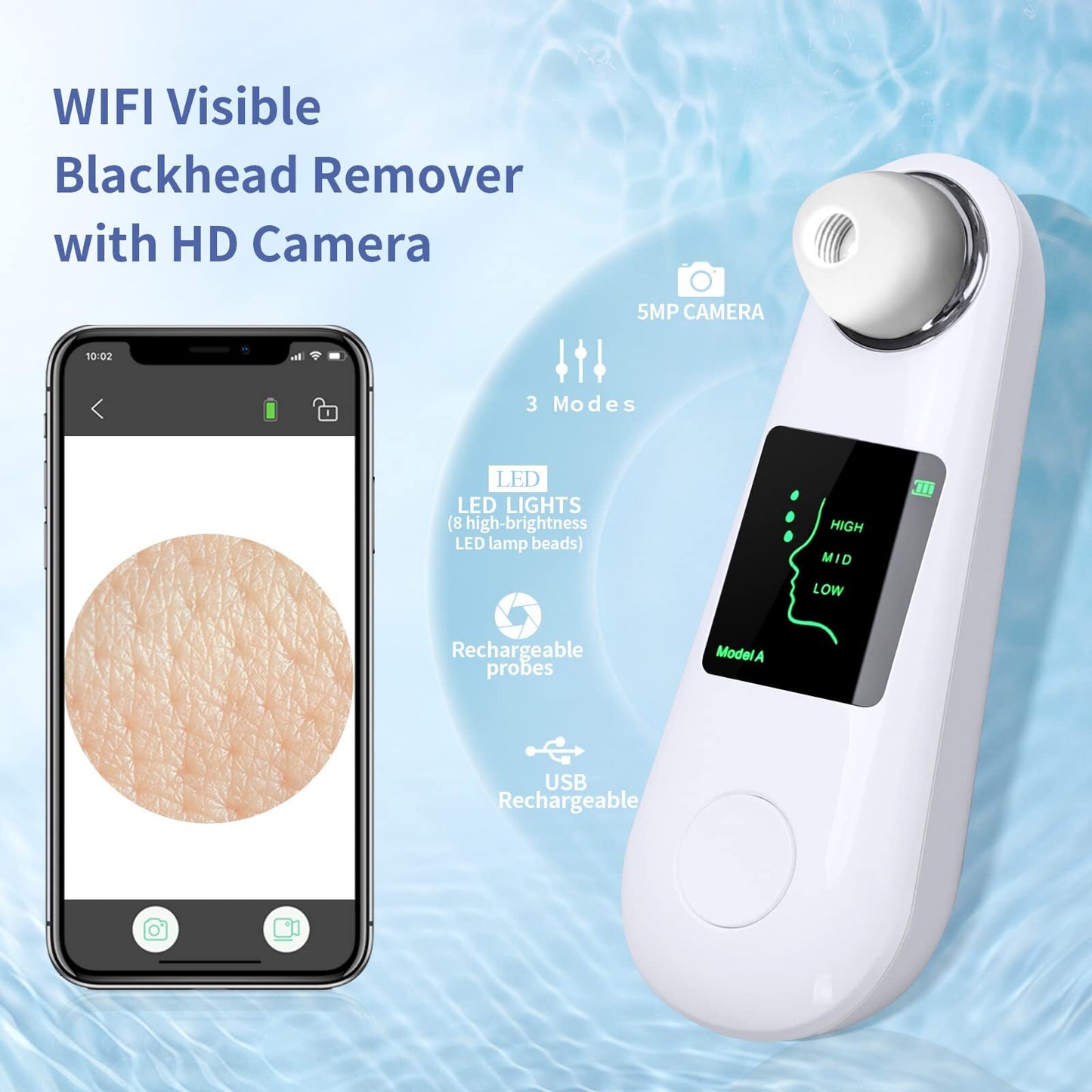 Blackhead Remover Pore Vacuum with Camera