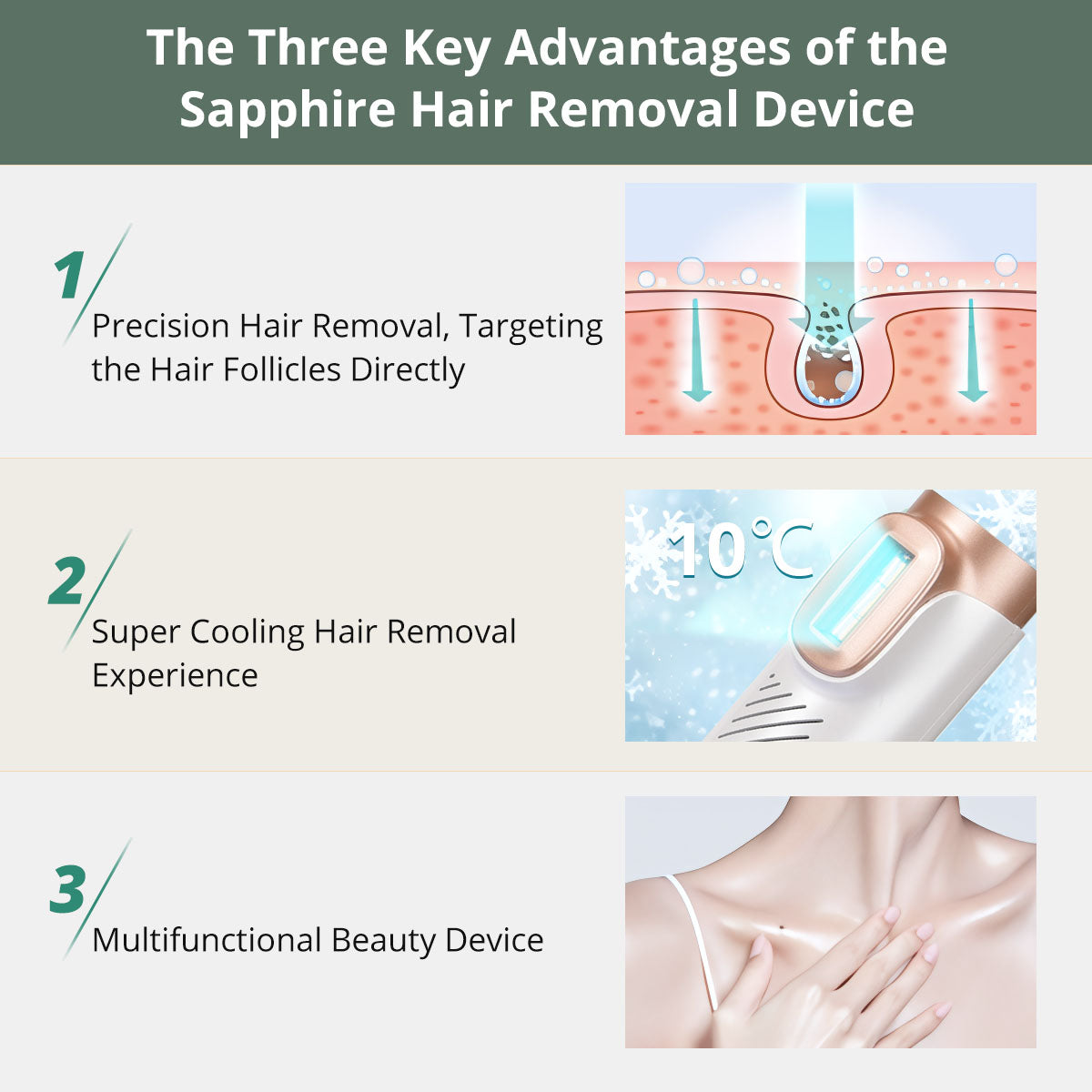 IPL Laser Hair Removal with Cooling System
