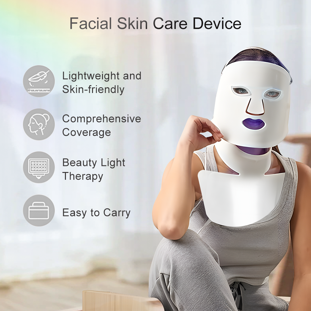 LED Face Mask Light Therapy Skin Beauty Machine for Removal Wrinkle Anti Aging Anti-Acne with Face