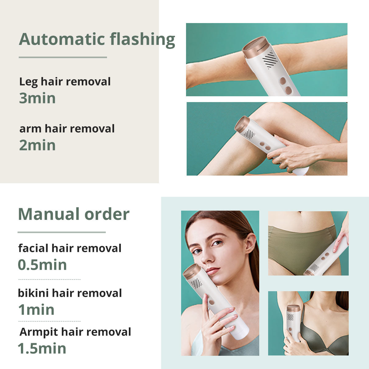 IPL Laser Hair Removal with Cooling System
