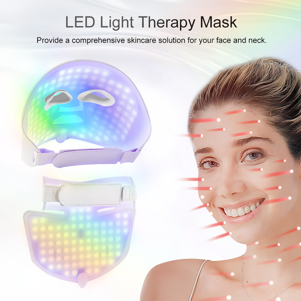 LED Face Mask Light Therapy Skin Beauty Machine for Removal Wrinkle Anti Aging Anti-Acne with Face